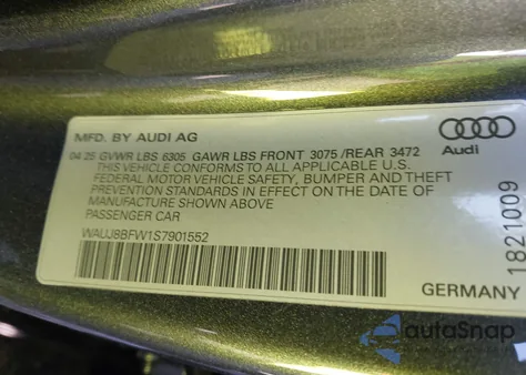 2025 Audi Rs E-Tron Gt Performance из США, поврежденный, VIN WAUJ8BFW1S7901552